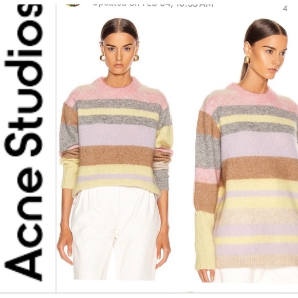 Acne Studios Kalbah mohair wool stripe oversized sweater XXS - Picture 1 of 9